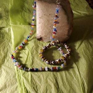 Multicolored Necklace and Bracelet